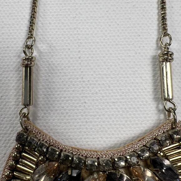 Stella & Dot Analena Pendant Necklace Mixed Metal Tones Stones Pearls - Picture 9 of 10